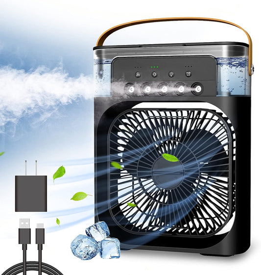 BreezeCool 3 en 1: Ventilador, Enfriador y Humidificador LED