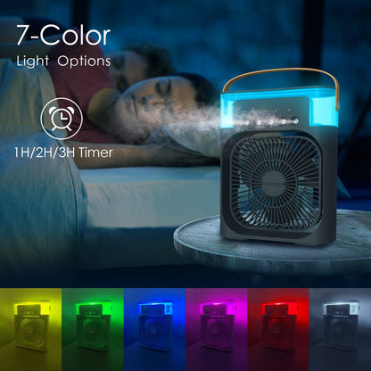 BreezeCool 3 en 1: Ventilador, Enfriador y Humidificador LED